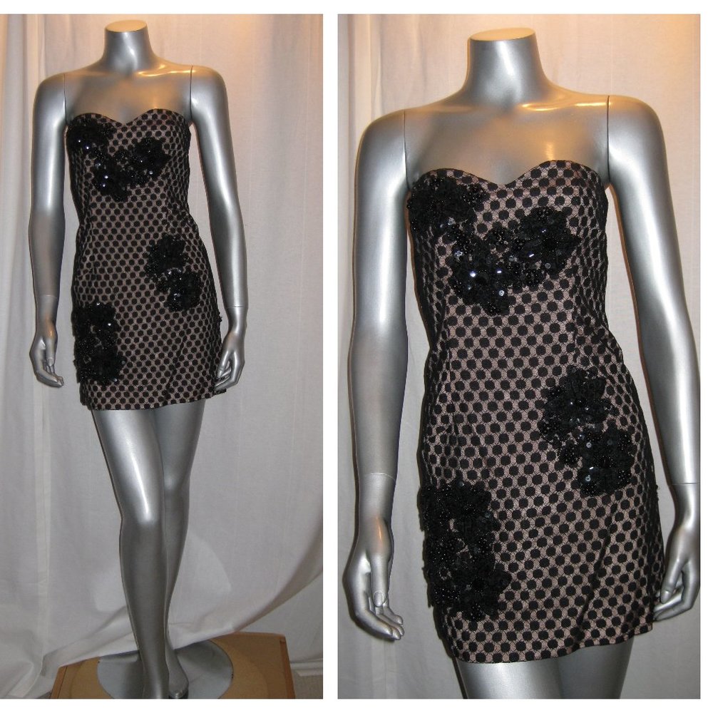 FRENCH CONNECTION Mini Dress w/ Lace & Sequins